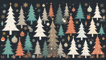 A Mid-Century Modern Festive Christmas Forest