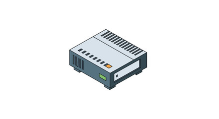 Isometric router illustration for network connections, perfect for tech blogs, website graphics, or educational materials, showcasing seamless connectivity