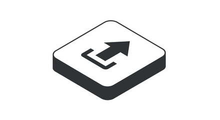 Send icon in modern isometric style for user interface design, perfect for apps and websites, symbolizing sharing and connection, upload success