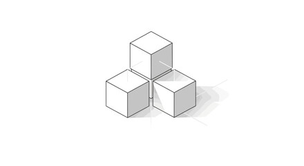 Modern 3D geometric cube structure forming abstract design, perfect for innovative designs, architectural concepts, and creative projects, scalable vector graphic