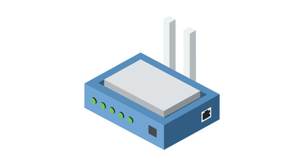 Modern isometric wifi router connecting your digital world, perfect for tech blogs, network solutions, or innovative technology companies. Seamless connection