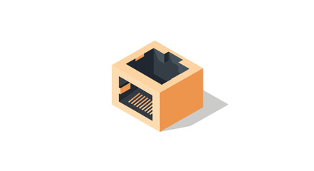 Isometric cube with architectural detail ready for your creative designs, representing structure, construction, and stability, perfect for engineering projects