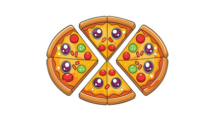 Pizza Slice Vector Illustration – Cartoon Fast Food Icon