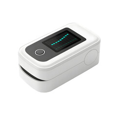 Portable pulse oximeter used to measure pulse rate isolated on transparent background