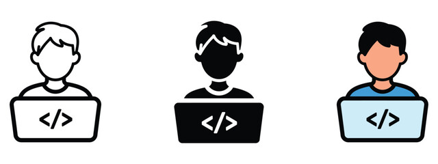 Programmer icon vector. coding and development expertise symbol. vector illustration.