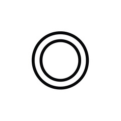Round outline shape with transparent background, concentric circles, minimalist design