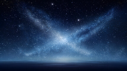 Ethereal blue nebula wings in deep space