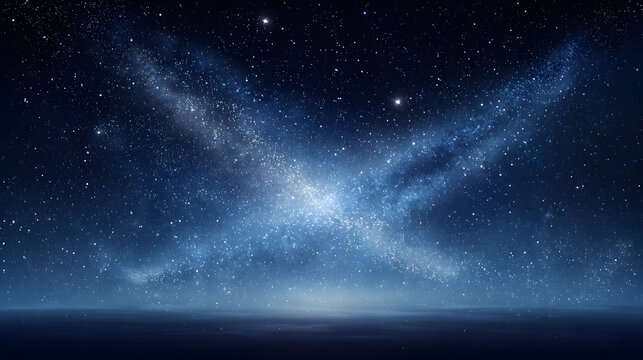 Ethereal blue nebula wings in deep space