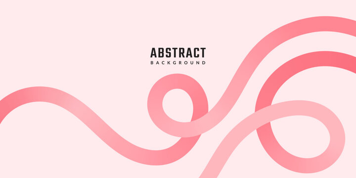 Pink abstract gradient lines shapes. 3D Waves Pattern on pink Background. Swirl breast cancer Ribbon. Dynamic Fluid lines illustration