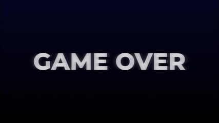 Game over screen with glitching effect suitable for video games, technology blogs, app development websites, and gaming tutorials. - Powered by Adobe