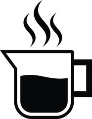 Hot Coffee Pitcher Vector Icon Minimal Black Silhouette Symbol for Cafe or Beverage App