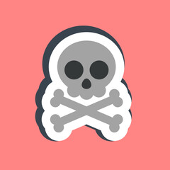 Sticker skull. Pirates theme elements.