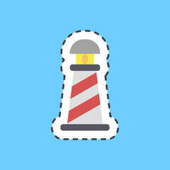 Cutting line sticker light house. Pirates theme elements.