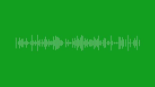 Audio sound frequency waves isolated on green screen background. audio visualizer animation overlay sound waveform spectrum animation. - Powered by Adobe