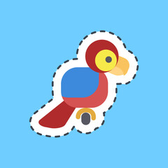 Cutting line sticker parrot. Pirates theme elements.