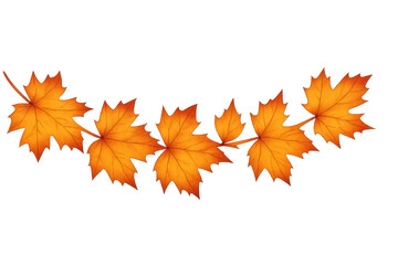 Fototapeta premium Autumn maple leaves creating a decorative border, showing change of season and fall foliage on transparent background