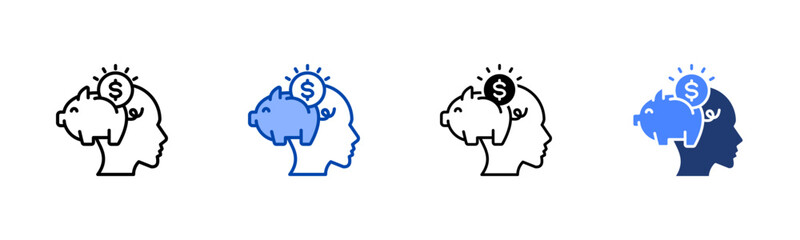 Savings icon set multiple style collection