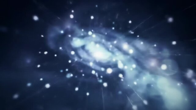 Abstract cosmic scene with glowing lights and nebulas, for science, space and future themes