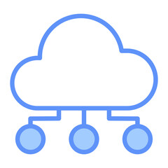 Computing Outline Blue Color Icon