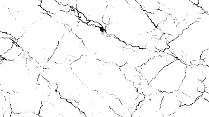 Abstract black and white grunge crack overlay texture background element isolated on transparent background, Vector, illustration.