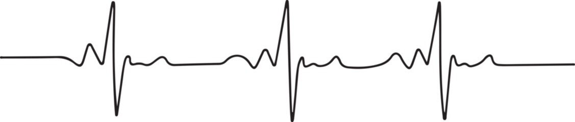 Continuous line drawing of heart rate monitor ECG waveform illustration for medical and healthcare design © ZeroStock