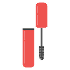 Vector illustration of mascara brush and tube