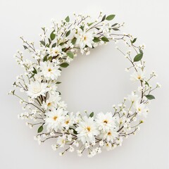 Serene White Floral Wreath for Remembrance and Condolence