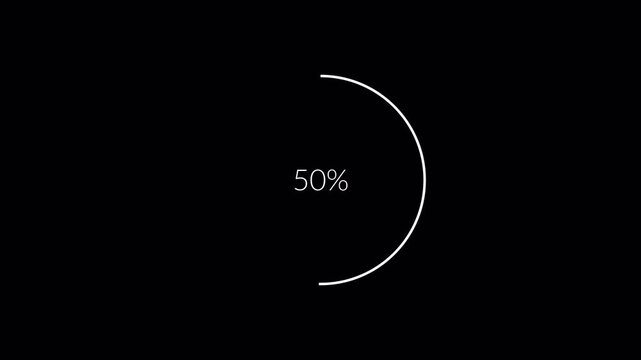 Black Background circle to numbers 0 to 100 progres bar	