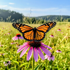 Fototapeta premium butterfly on a flower