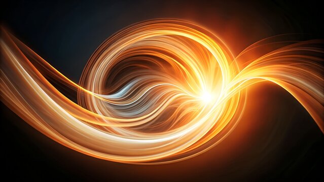Abstract swirling energy flow with bright light in the center, representing power, motion, and dynamism against a dark background