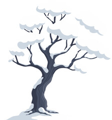 Snowy Winter Tree Illustration