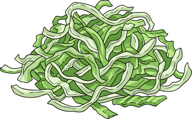 Fresh Handdrawn Pile of Sliced Green Zucchini Vegetable Illustration Food