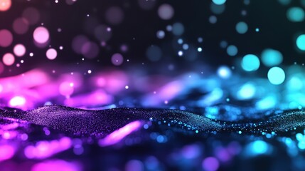 Colorful Abstract Background with Bokeh and Glittering Particles