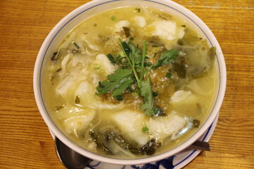 Sichuan cuisine (Chinese cuisine): sauerkraut fish (fish with pickled mustard greens)