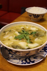 Sichuan cuisine (Chinese cuisine): sauerkraut fish (fish with pickled mustard greens)