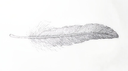 Elegant feather detail illustration, perfect for art, design, and sophisticated aesthetics