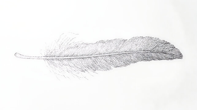 Elegant feather detail illustration, perfect for art, design, and sophisticated aesthetics - Powered by Adobe