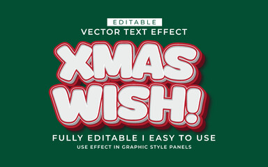 3d editable xmas wish text effect typography graphic style template