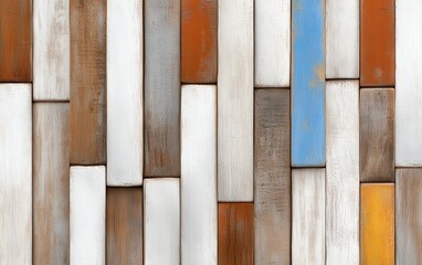 Colorful Wooden Planks in Various Shades for Textured Background