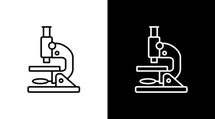 Microscope White Icon Set Design