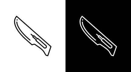 Surgical Scalpel White Icon Set Design