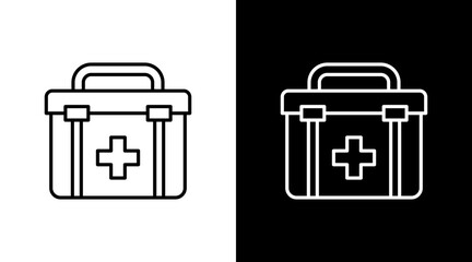 Aid Kit White Icon Set Design