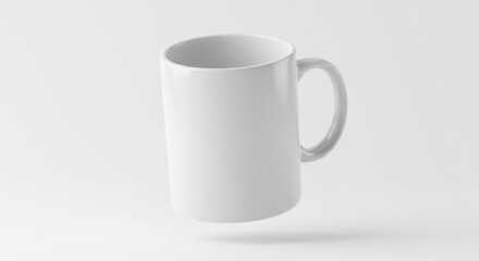 Fototapeta premium Minimalist White Mug Mockup for Branding and Design Presentation.