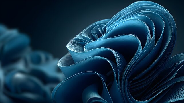Official Windows 11 wallpaper features abstract, flowing blue shapes resembling a flower, creating a sleek and modern high-tech aesthetic.
