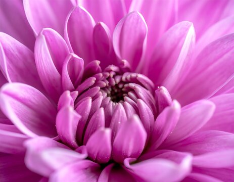 Close-up view of a blooming pink chrysanthemum, showing the intricate petal arrangement
