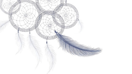 Elegant dreamcatcher design with feathers, perfect for meditation, serenity, and mindful living
