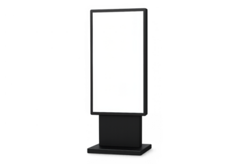 Pedestrian standing signage with empty display for custom content, ideal for marketing, wayfinding, or public service announcements