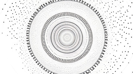 Abstract spiral pattern with dots and lines, perfect for modern digital design projects