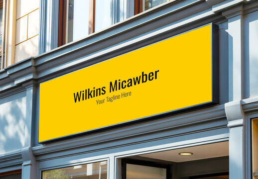 Horizontal Storefront Sign Mockup for  Branding
