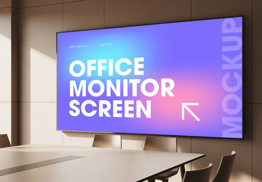 Modern Conference Room Screen Mockup